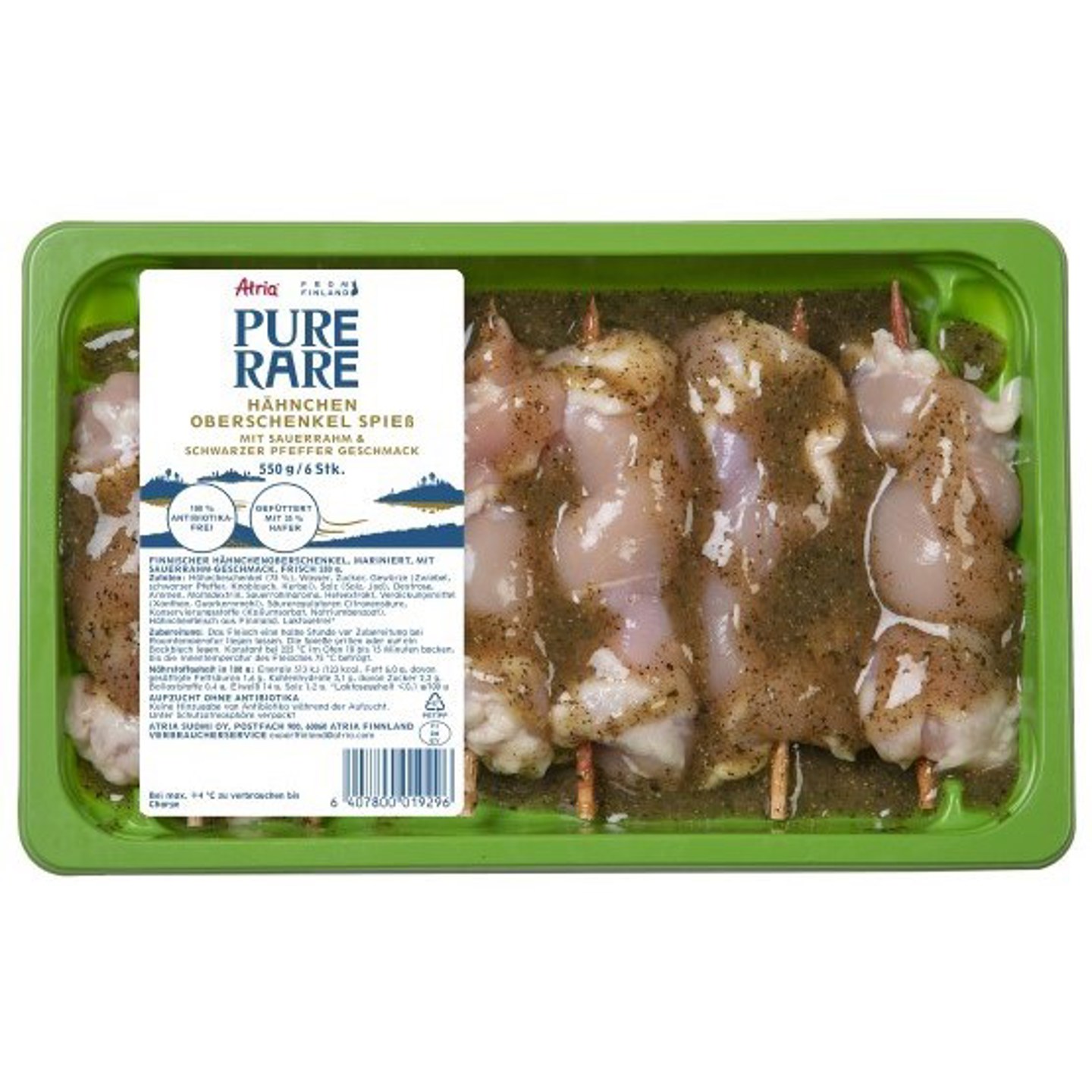 Finnisches Hähnchenoberschenkelfleisch, mariniert, mit Sauerrahm-geschmack, frisch 550 g..jpg